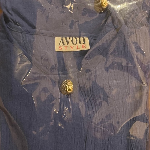 NIP Avon Royal Blue “Big Shirt” With Gold Shell Buttons.- Very Oversized - Picture 4 of 6